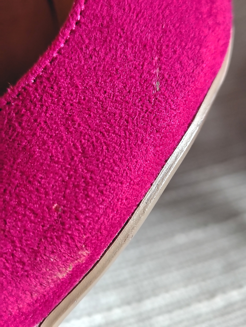 Fioni Hot Pink Pointed Toe Pumps Metallic Cap Toe Heels Size 7.5 - Picture 8 of 11